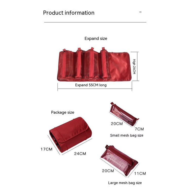 Túi Đựng Mỹ Phẩm Bốn Trong Một Đa Năng Có Thể Tháo Rời Tiện Dụng