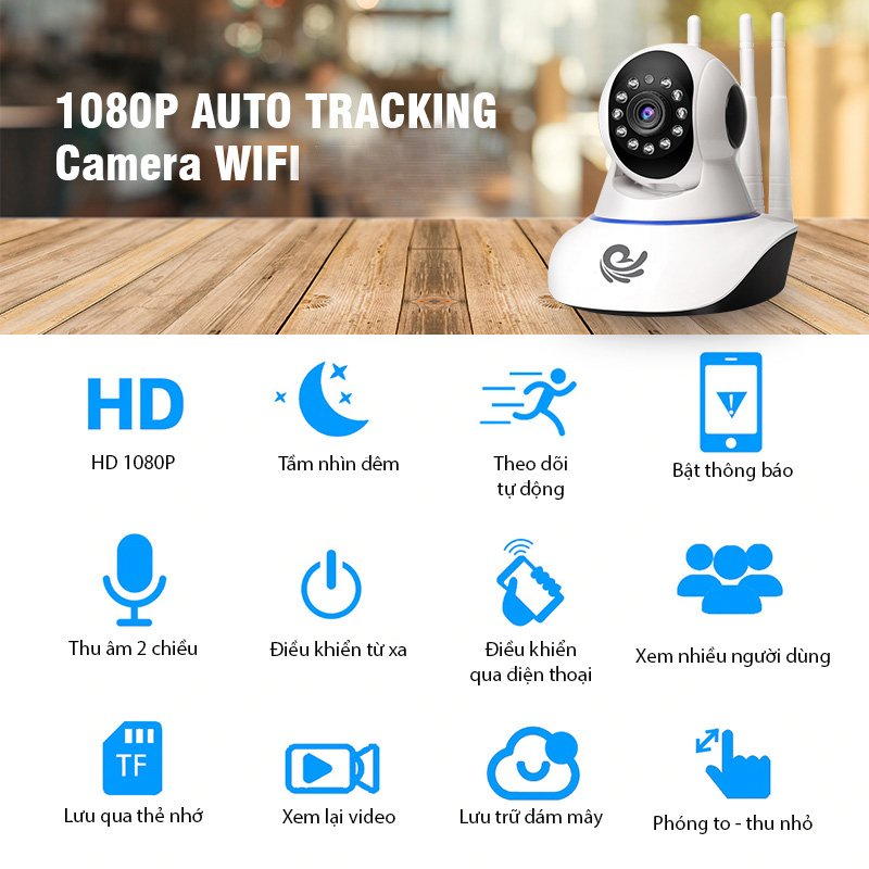 Camera Wifi YOOSEE YS1021 FULL HD 1080P, MẪU MỚI 2022 xoay 360 độ, Độ Phân giải FULL HD 1080P - bảo hành 12 tháng