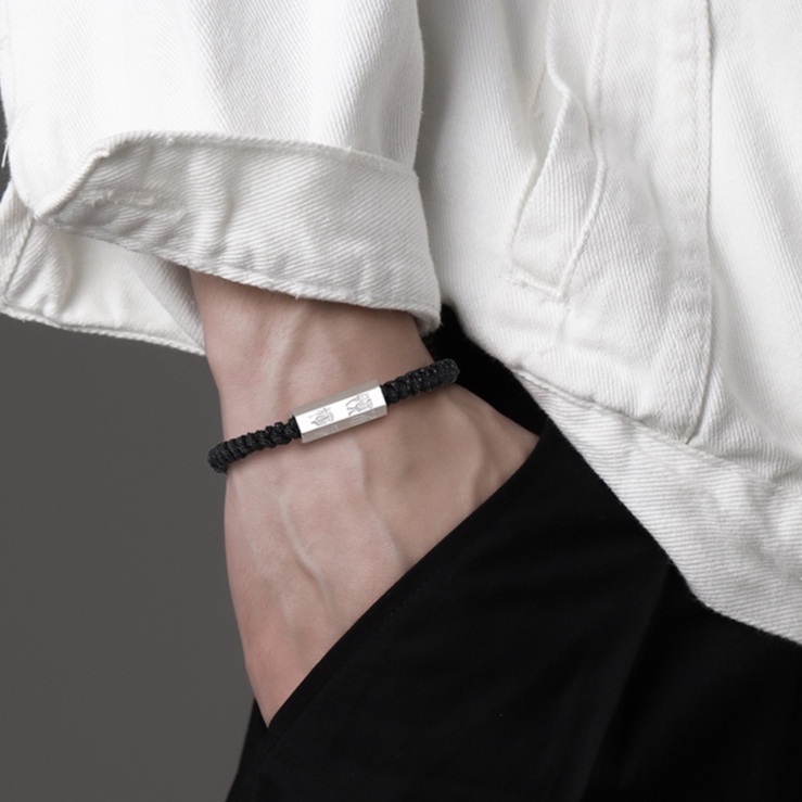 Vòng Tay Nam Lắc Tay Unisex Clancy Thời Trang Vòng Tay Nam Nữ Basic Màu Đen Chất Liệu Bền Bỉ Kratos