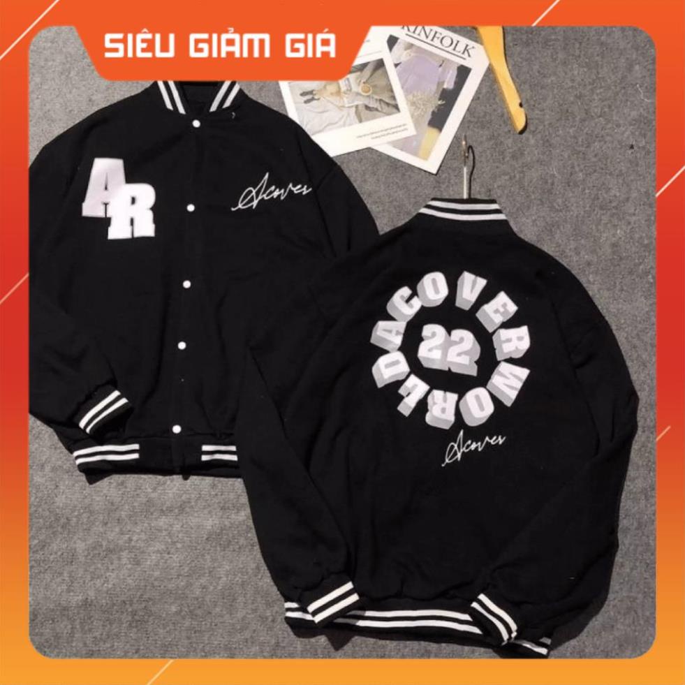 [FREE SHIP] ÁO KHOÁC NỈ NÚT BẤM BOMBER UNISEX AR SIÊU ĐẸP