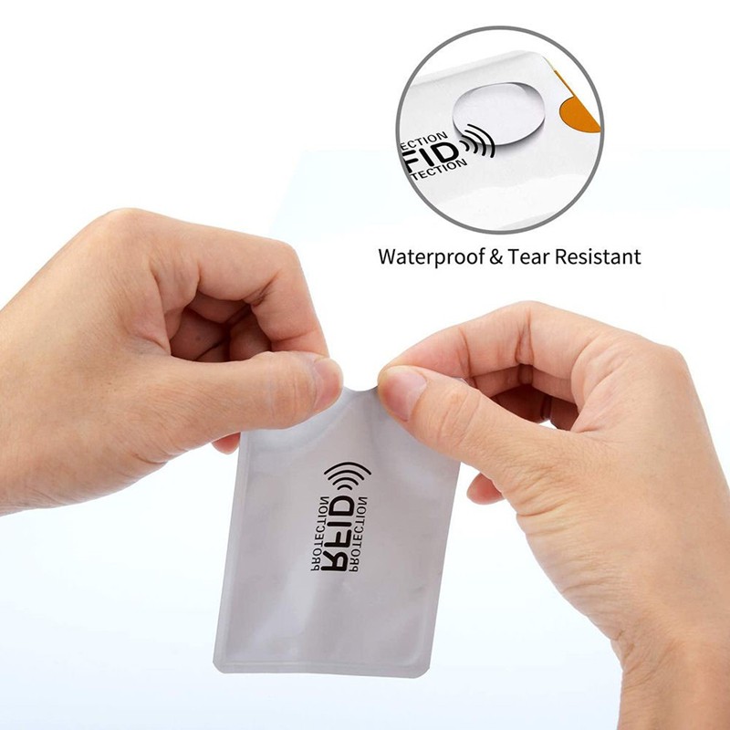 Bao đựng bảo vệ thẻ ngân hàng/ thẻ tín dụng chống nhận dạng qua tần số vô tuyến bằng kim loại 9 * 6.3 cm