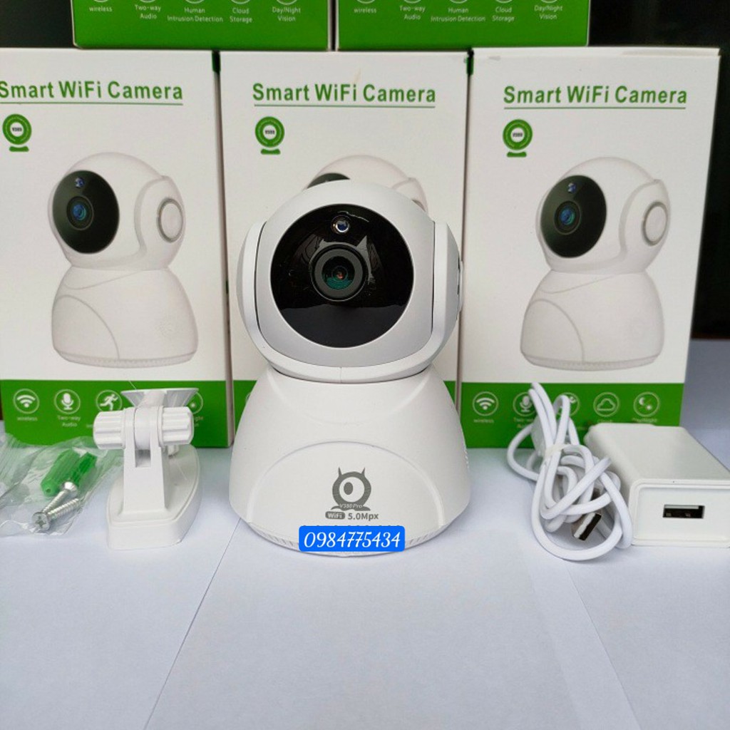 Camera wifi V380 Pro Q8 xoay 360 độ , độ phân giải 5.0MPx , đàm thoại 2 chiều
