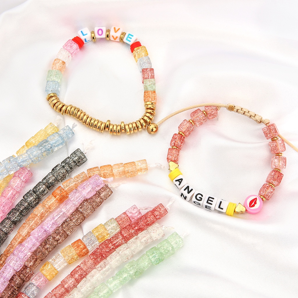 Chuỗi Hạt Vuông Mặt Kính Lấp Lánh Dùng Làm Trang Sức Thủ Công