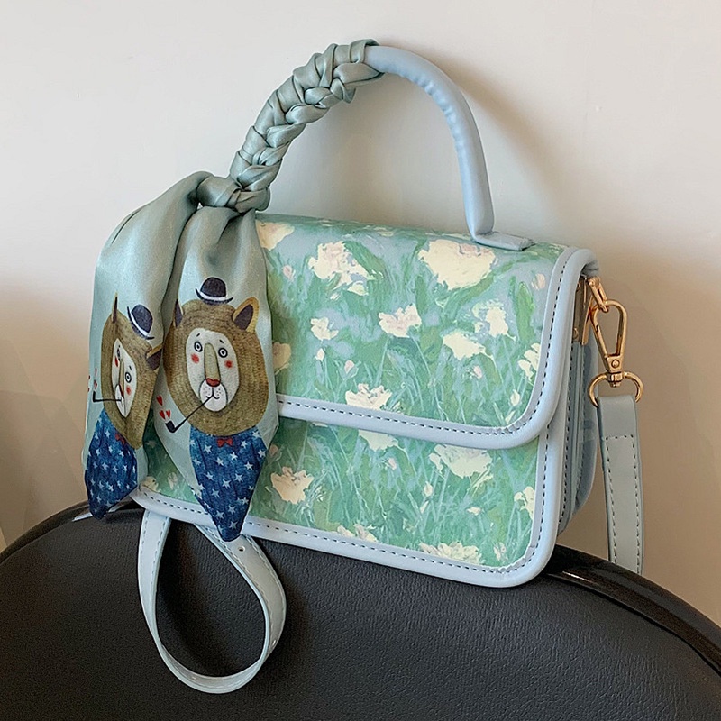 Túi Đeo Chéo Dáng Vuông Nhỏ In Họa Tiết Hoạt Hình Thời Trang Cho Nữ