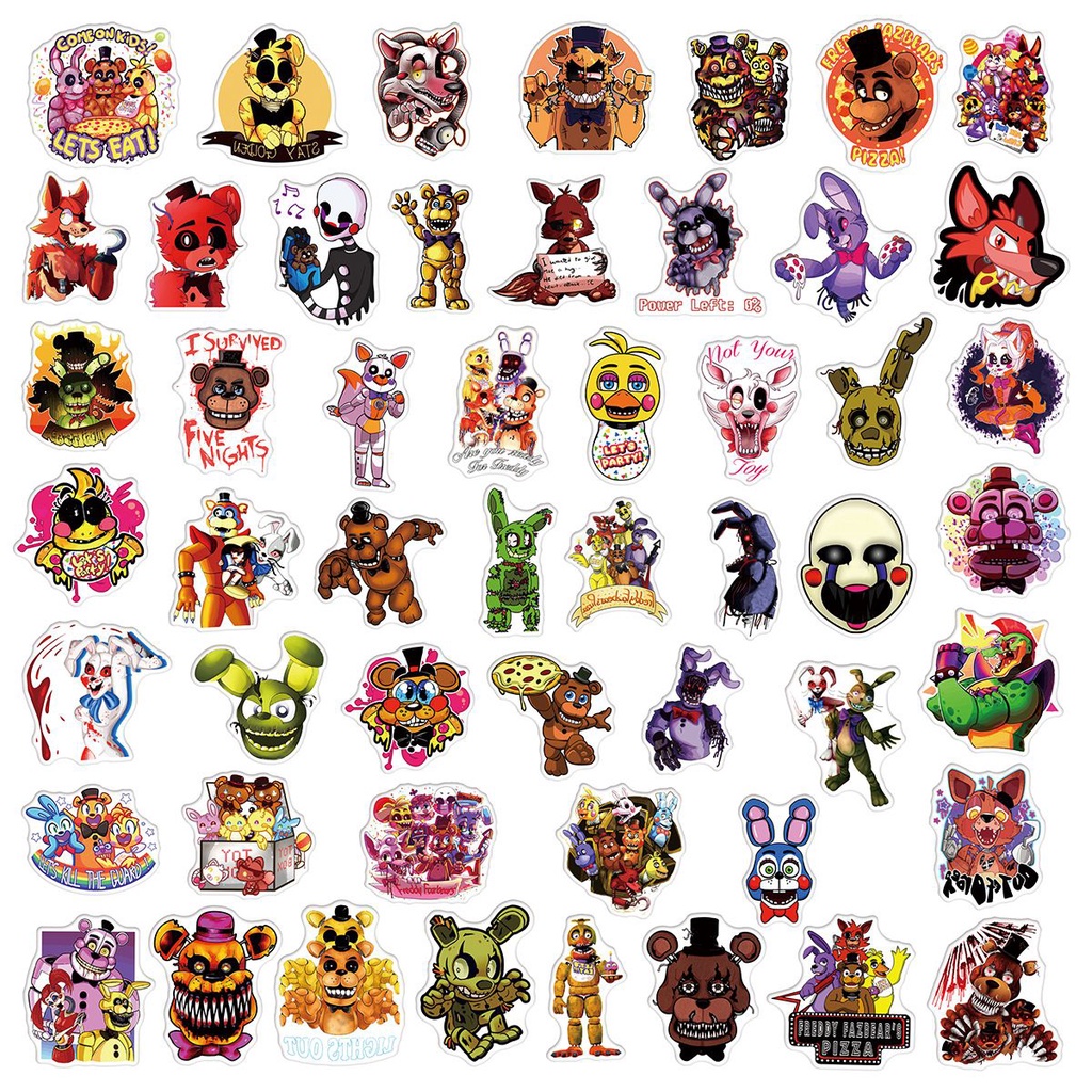 3styles 50Pcs Five Nights at Freddy's FNAF Security Breach Graffiti Sticker For Phone Luggage