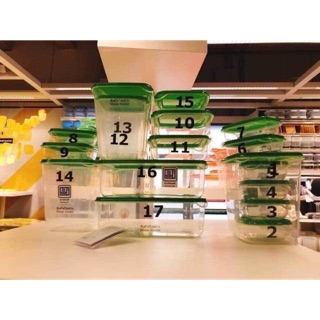 Set 17 hộp nhựa IKEA đựng thức ăn