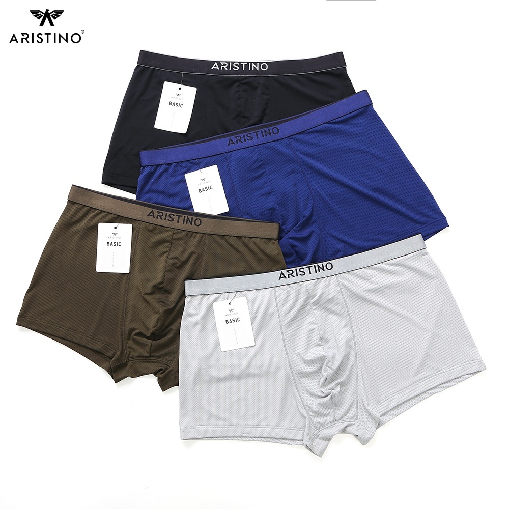 Quần Lót Nam Boxer Aristino ABX060 Sịp Lưới Đùi Nam Quần Xì Chất Polyamide Mềm Mịn Co Giãn Thấm Hút Thoát Ẩm Khử Mùi