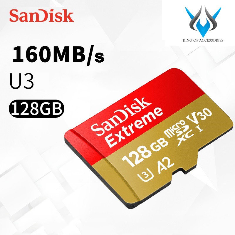 Thẻ Nhớ MicroSDXC SanDisk Extreme 128GB V30 U3 4K A2 R190MB/s W90MB/s - No Adapter (Vàng)