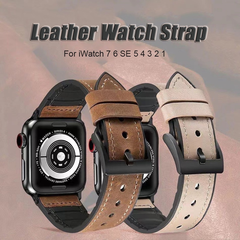 Dây Đeo Bằng Da Phong Cách Doanh Nhân Cho Đồng Hồ Apple Watch SE 7654 44MM 40MM 42MM 38MM iWatch 3 45mm