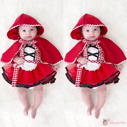 Đầm Hóa Trang Cô Bé Quàng Khăn Đỏ Dễ Thương Cho Bé Gái 0-24 Tháng Tuổi