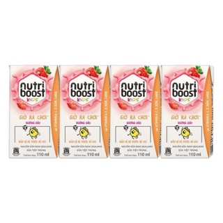 LỐC 4 HỘP SỮA TIỆT TRÙNG NUTRI BOOST KIDS HƯƠNG DÂU 110ML