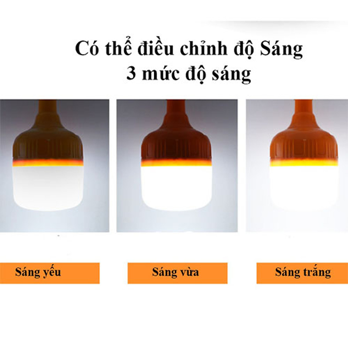 Săn Sale Bóng đèn tích điện loại 100W có móc treo không cần dây điện - Đèn sạc không dây Hàng chính hãng