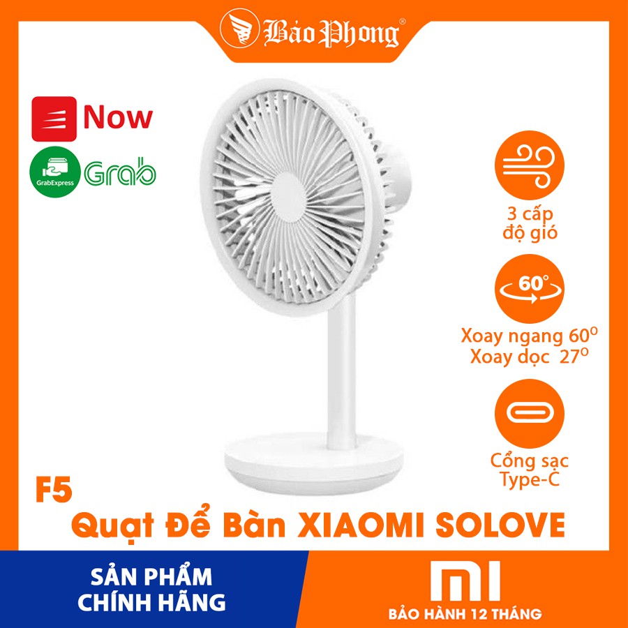 Quạt Để Bàn Thông Minh XIAOMI SOLOVE F5 desktop fan và quạt DRAPOW DF01 mini có đèn led cho văn phòng gia đình nhỏ gọn