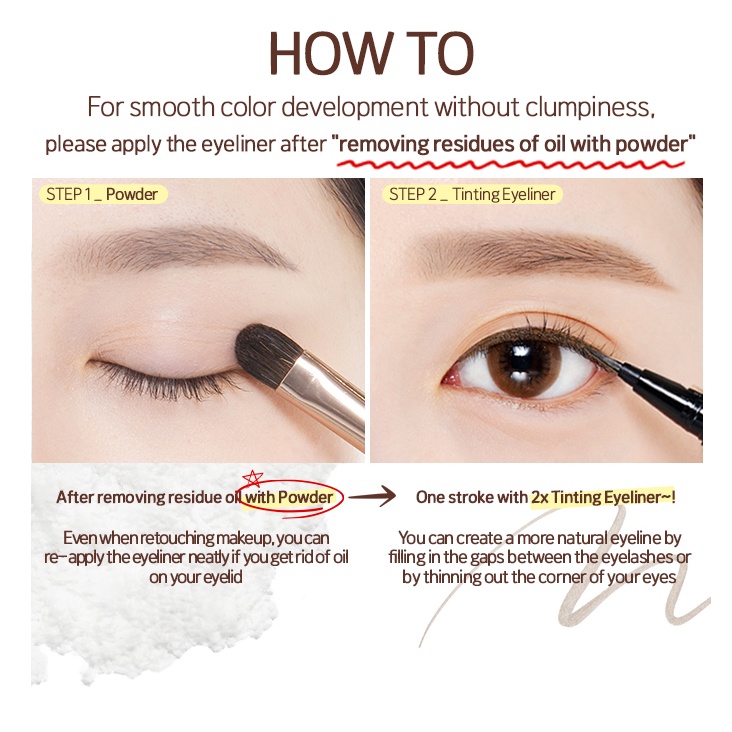 [Hàng mới về] Set 2 bút kẻ mắt 0.5g tiện dụng chất lượng cao