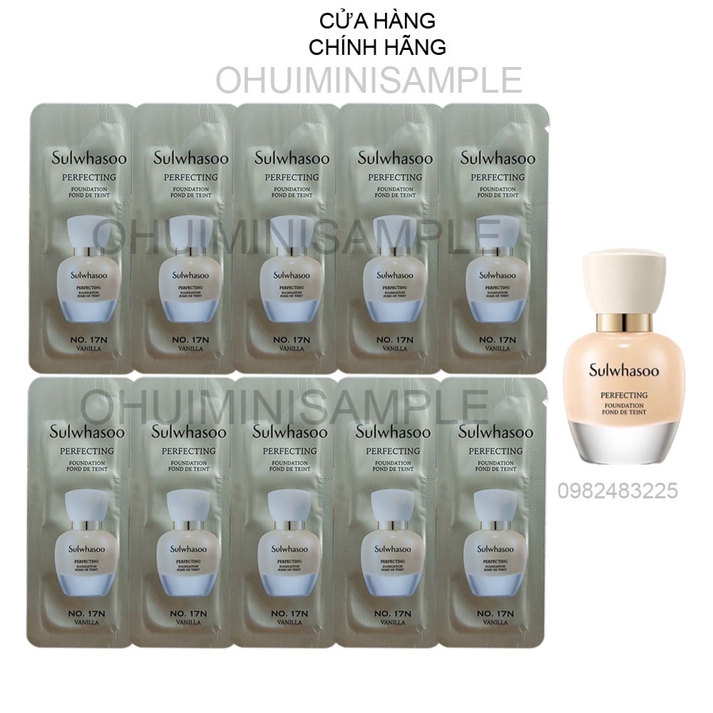 [1ml] Gói Kem Nền Sulwhasoo siêu che khuyết điểm, lớp nền mỏng nhẹ tự nhiên - Sulwhasoo Perfecting Foundation Glow 1ml.