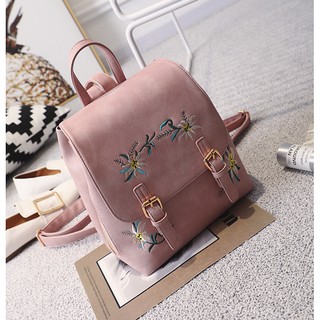 Balo da thêu hoa cao cấp BERI (hồng) - BALO049