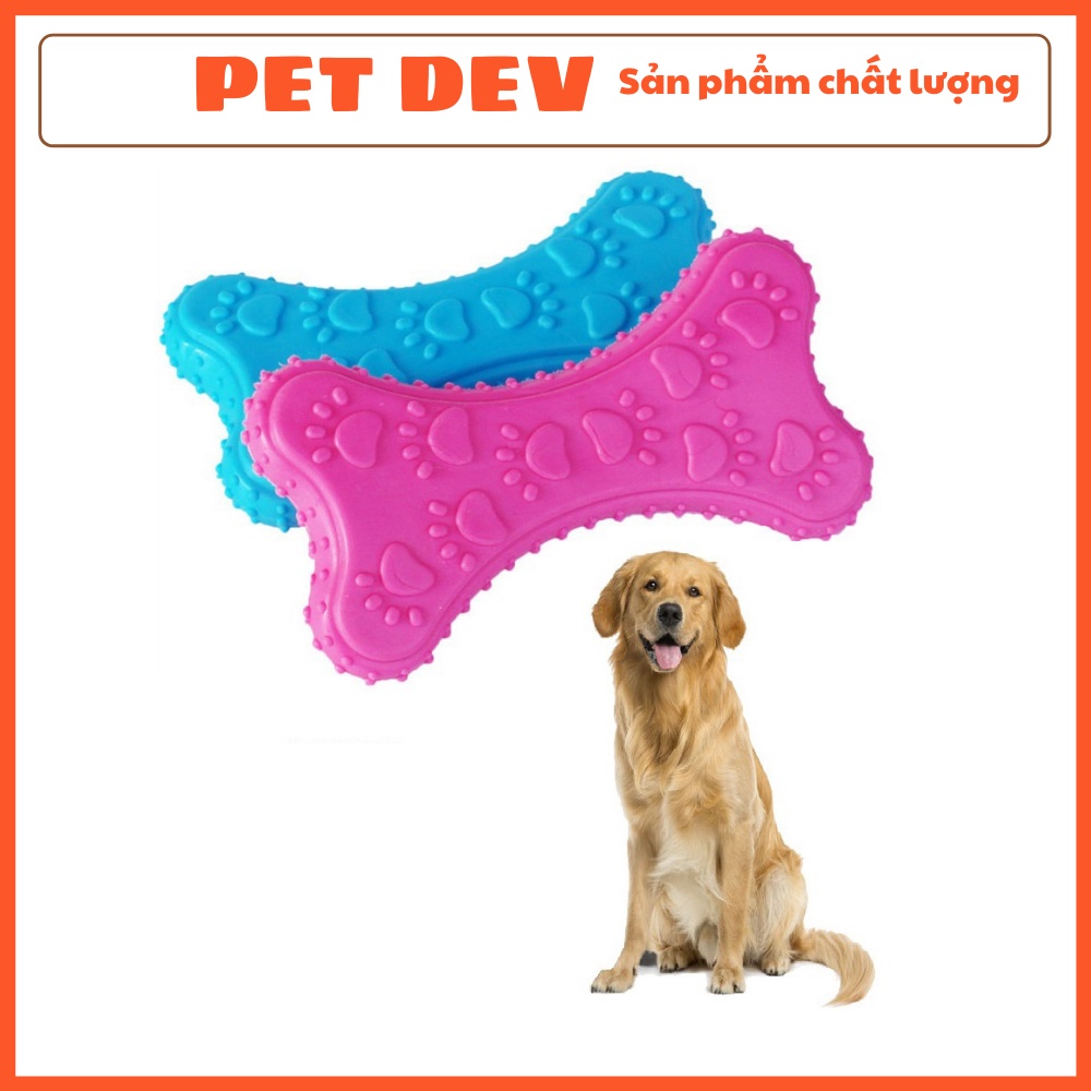 Xương chó gặm bằng cao su siêu bền (màu ngẫu nhiên) size 10cm đồ chơi cho chó tập cắn (chó dưới 20kg)