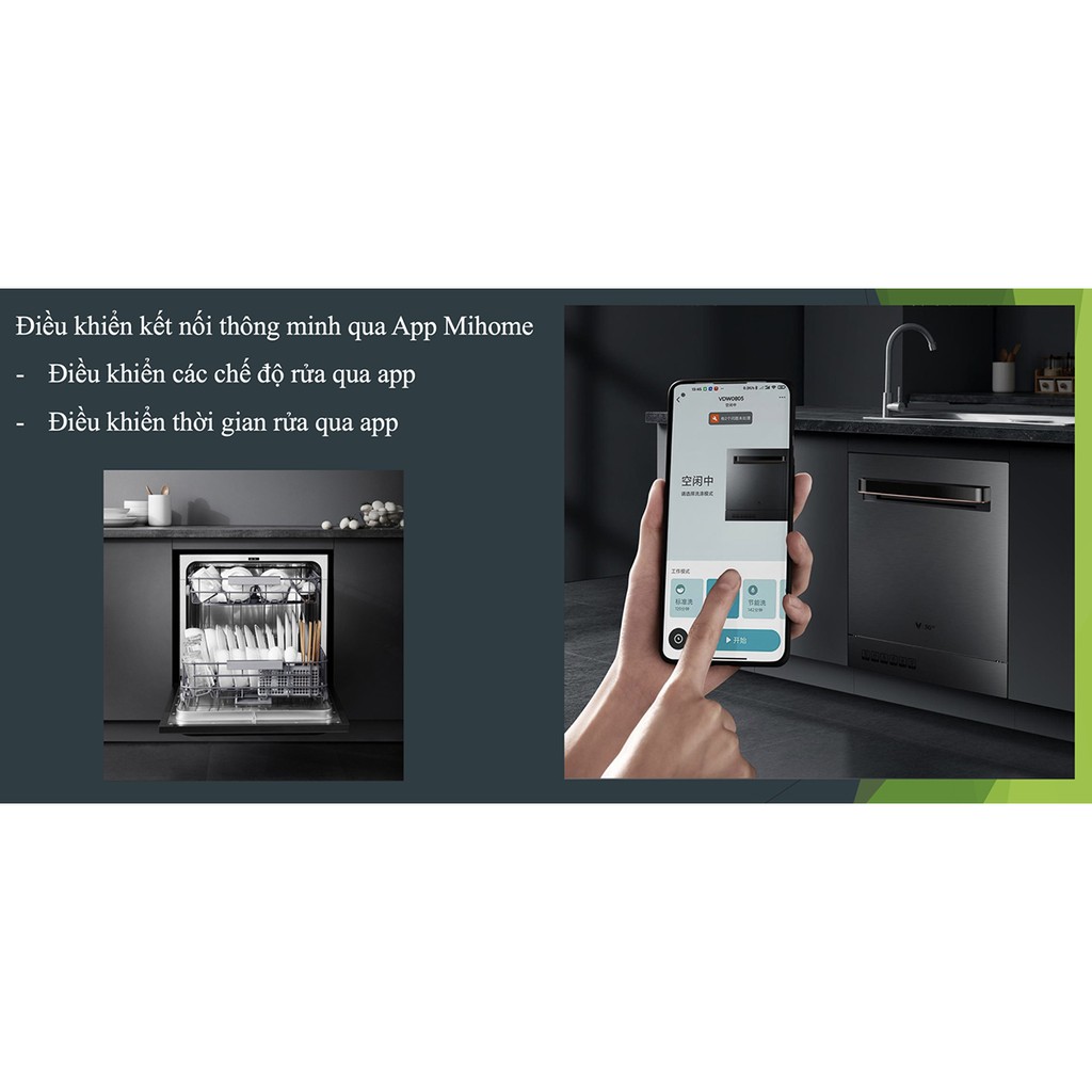 Máy rửa bát thông minh Mijia Viomi Trí Tuệ Nhân Tạo AI