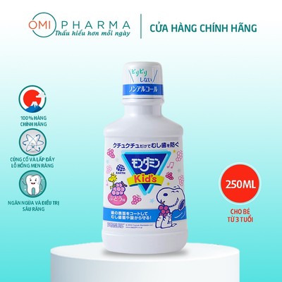Nước Súc Miệng Cho Trẻ Em Từ 3 Tuổi Mondahmin Kid Hương Nho (Chai 250ml)