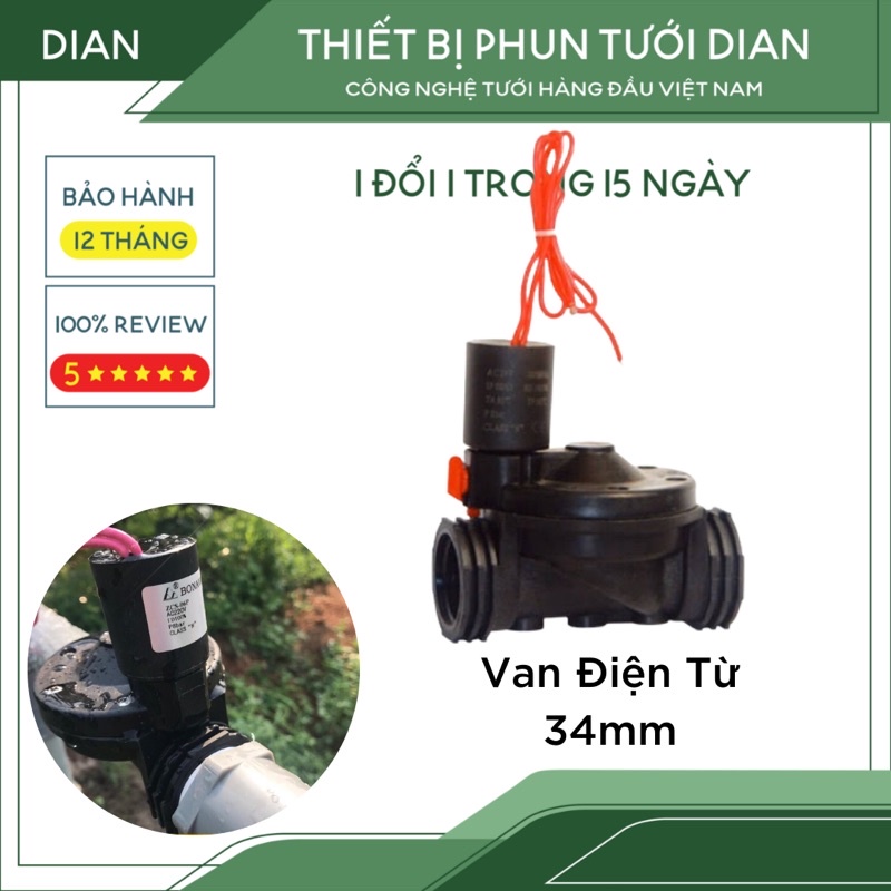 Van Điện Từ, Van Nước Một Chiều Dùng Ngoài Trời 34mm Điện 24V hoặc 220V