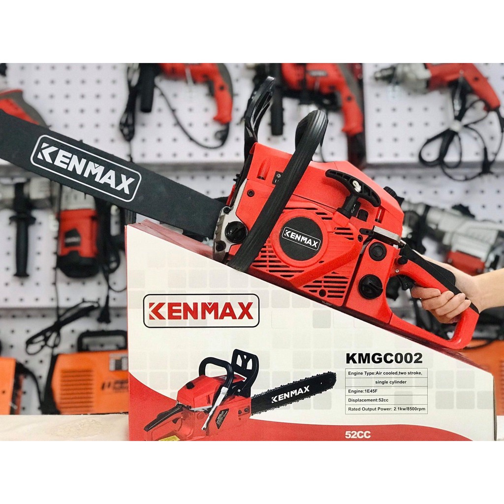 Máy cưa xích xăng động cơ 2 thì ,nhỏ gọn , tiện lợi Kenmax KMGC002 có lam xích , bình xăng đi kèm