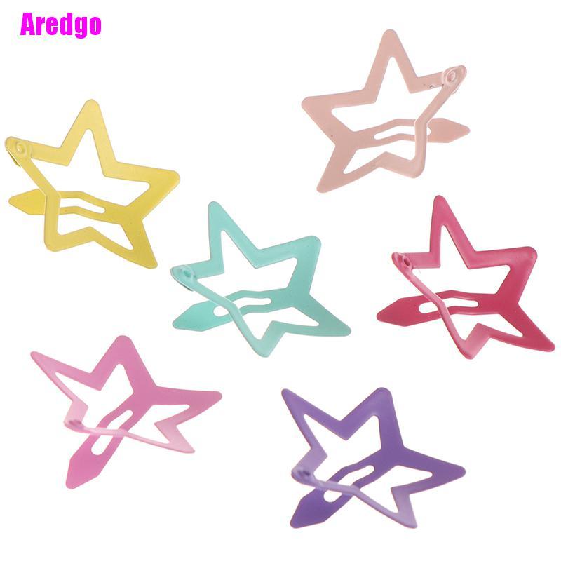 [Hàng mới về] Set 6 kẹp tóc kim loại hình ngôi sao dễ thương cho bé gái