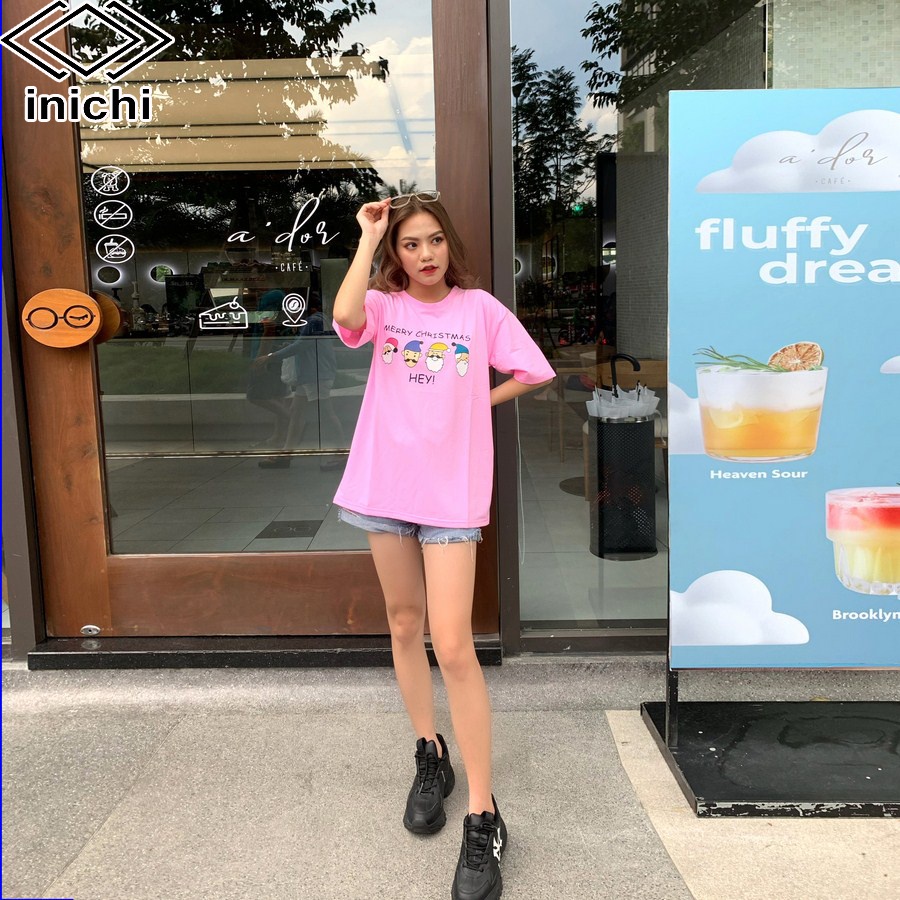 Áo thun tay lỡ INICHI A594 form rộng oversize nam nữ áo phông unisex