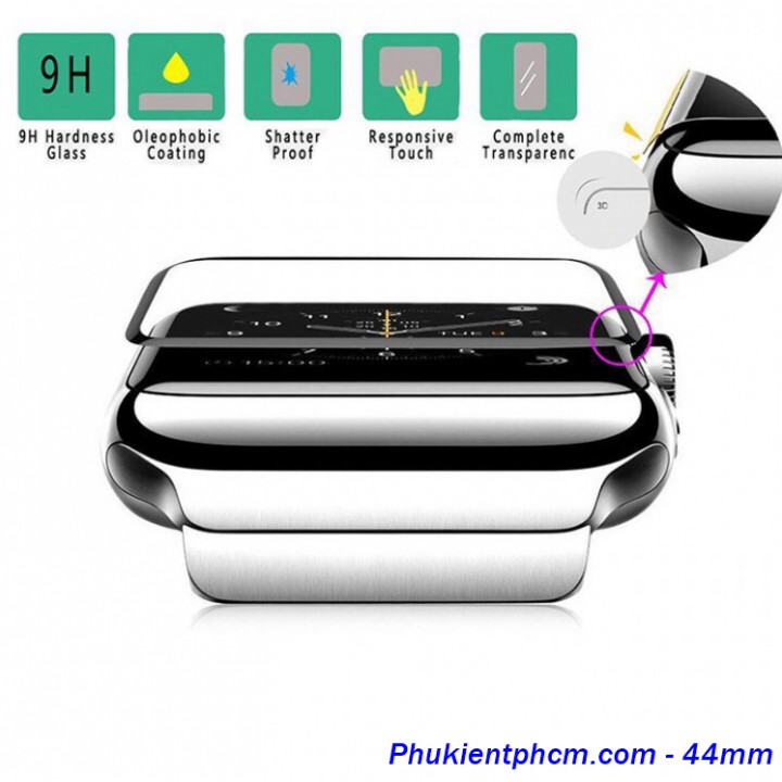 Dán cường lực Full màn hình Full keo Apple Watch 44mm