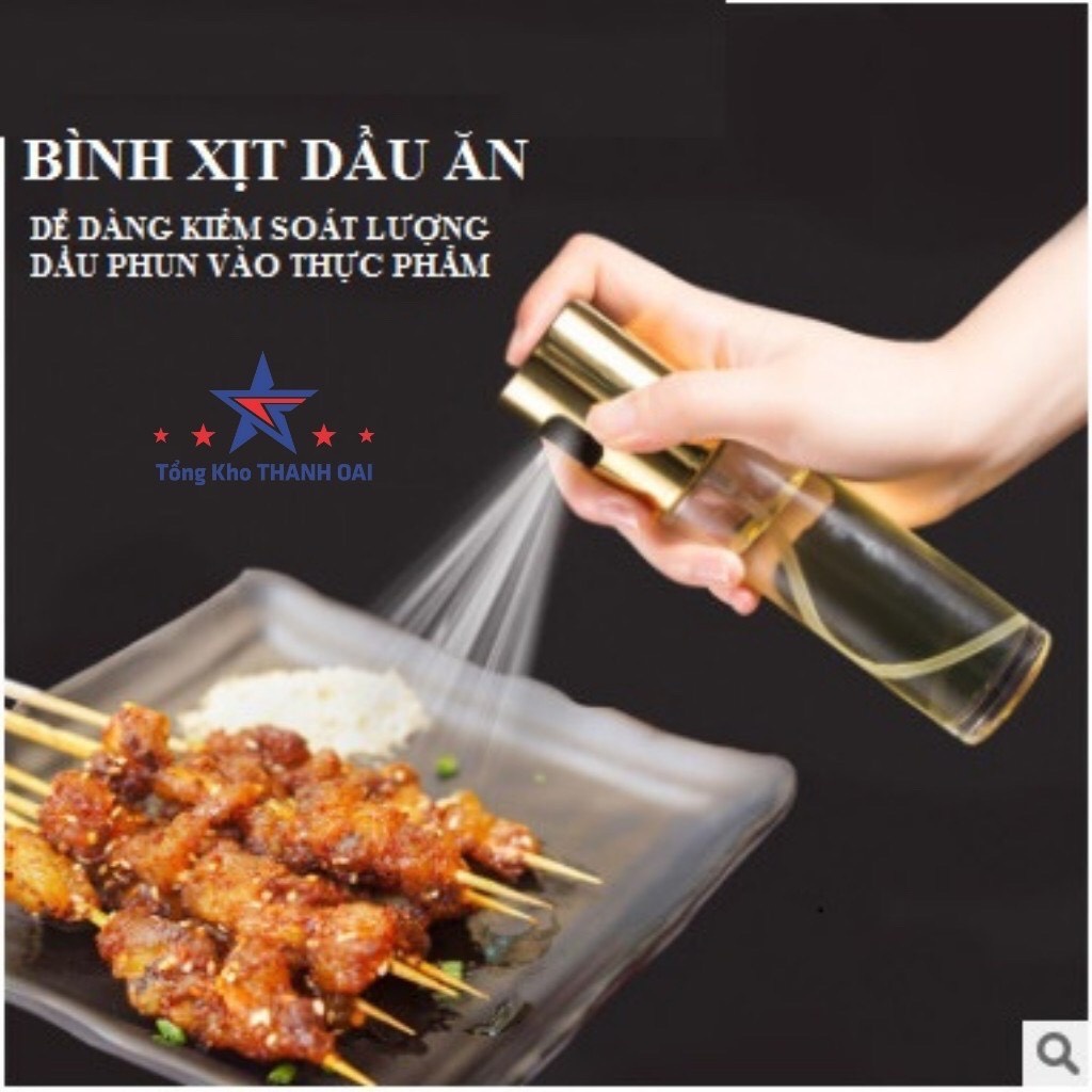 Bình xịt dầu ăn tiện ích, chai xịt dầu ăn gia vị LIQIUD 100ml đa năng