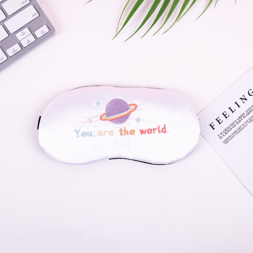 Bịt mắt che mắt ngủ có túi gel massage hoạ tiết You're the world MINIGOOD