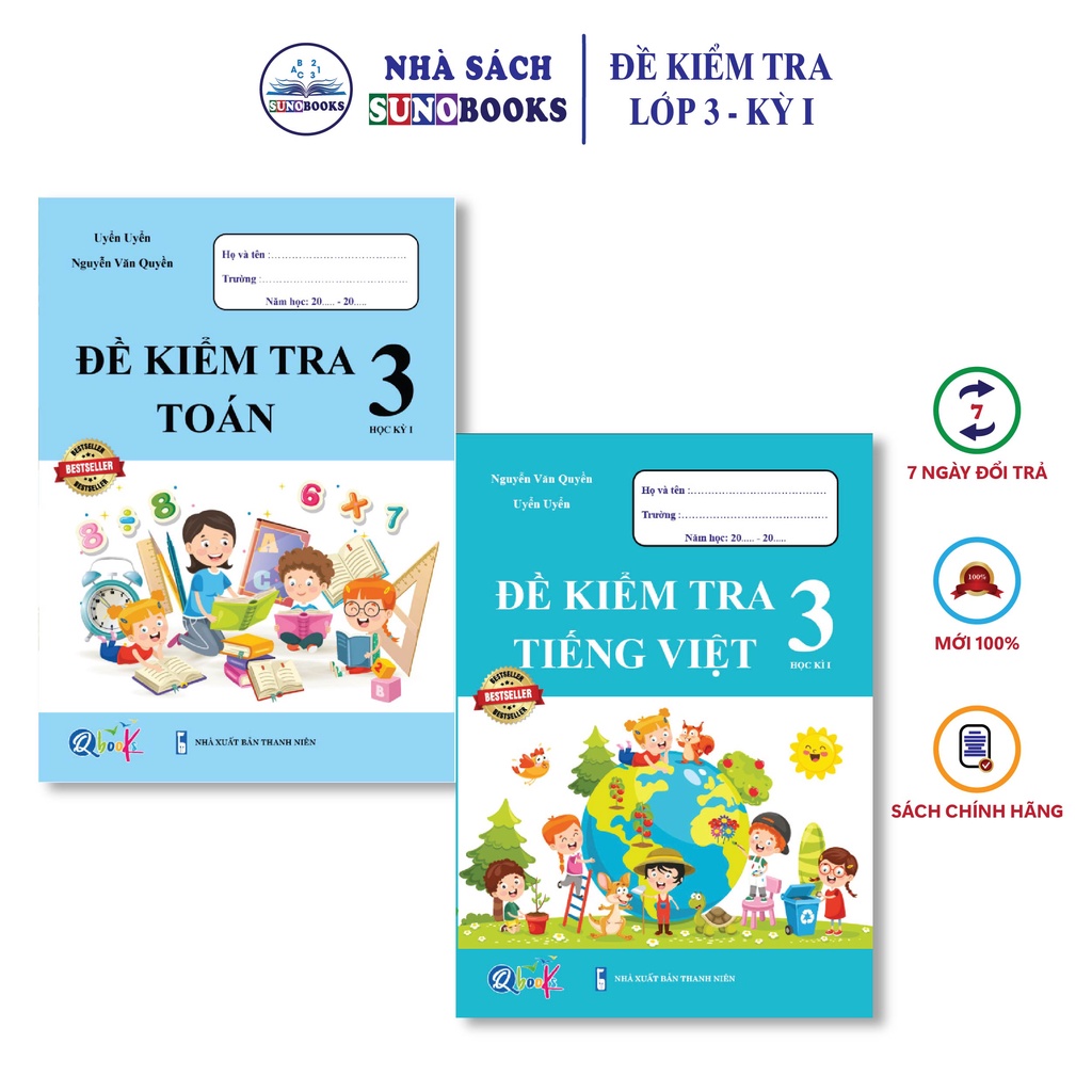 Sách - Combo Đề Kiểm Tra Toán và Tiếng Việt 3 - Kì 1 (2 cuốn)