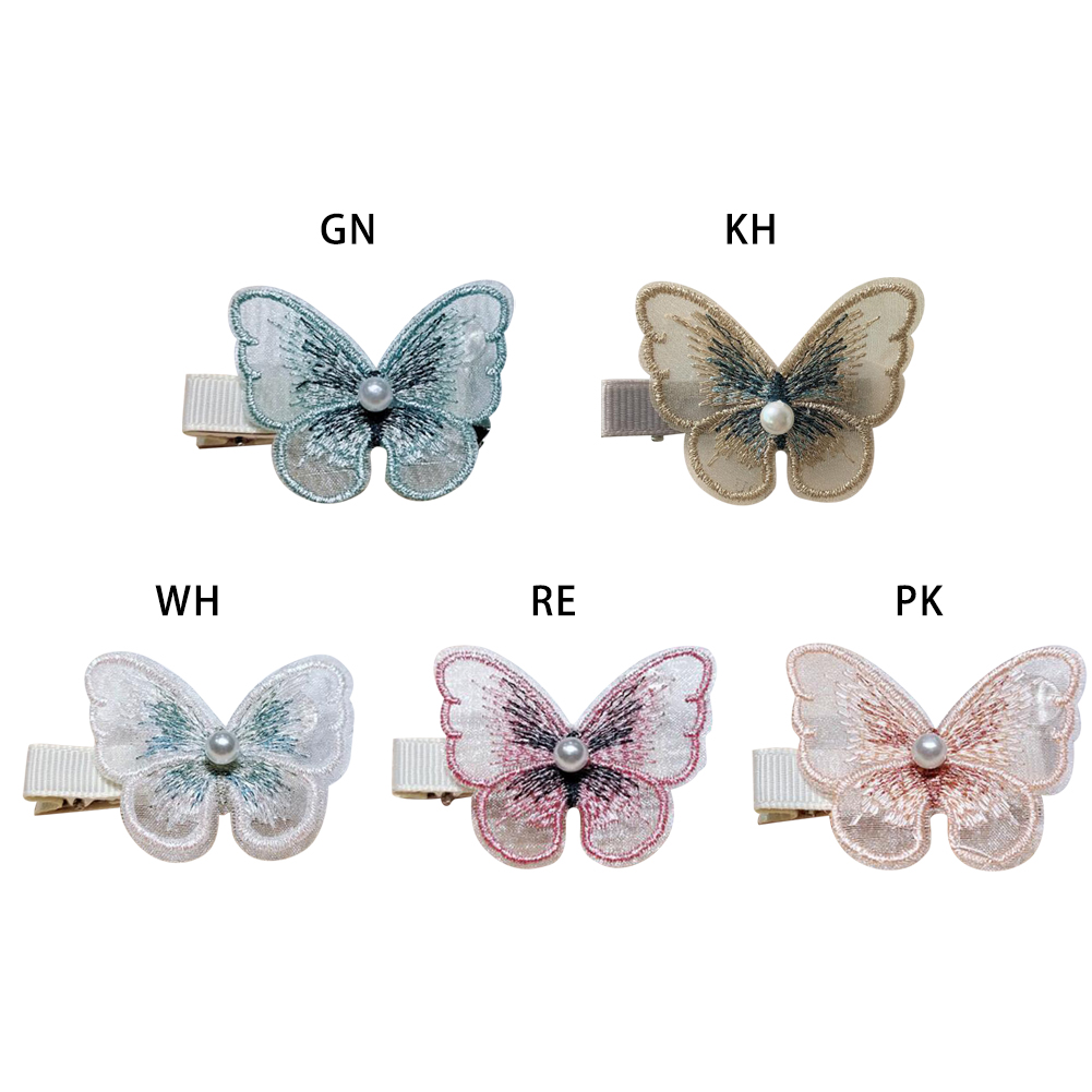 Kẹp Tóc Hình Bướm Thêu Phong Cách Hàn Quốc Xinh Xắn Cho Nữ