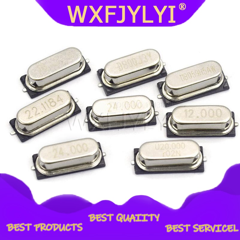 10 CHIẾC 4Mhz 6Mhz 8Mhz 12Mhz 16Mhz 20Mhz 24Mhz 4.000mhz 8,00 MHz SMD Thạch Anh Pha Lê Cộng Hưởng Bộ