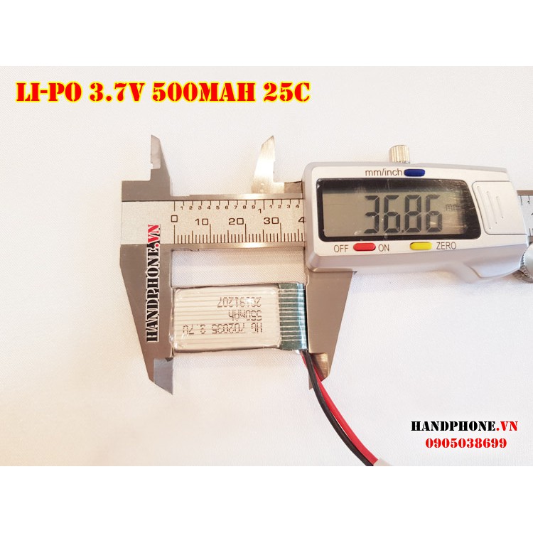 Pin Li-Po 3.7V 500/550mAh 702035 752035 802035 dòng xả cao 25C cho thiết bị RC: máy bay, ô tô điều khiển | BigBuy360 - bigbuy360.vn