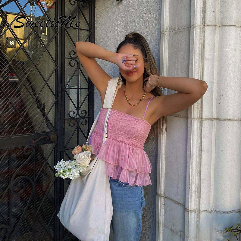 SweeticMe Women's 2021 New Suspenders Sexy Off Shoulder Fashion Strap Top | BigBuy360 - bigbuy360.vn