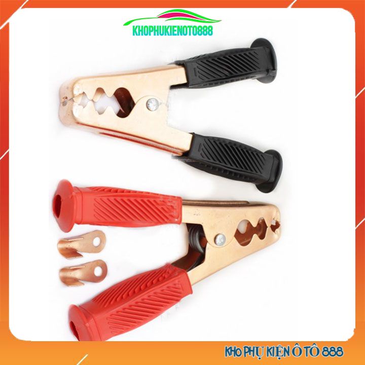 Bộ 2 kẹp ắc quy câu bình acquy ô tô loại to 17x13x5cm 1 đỏ 1 đen