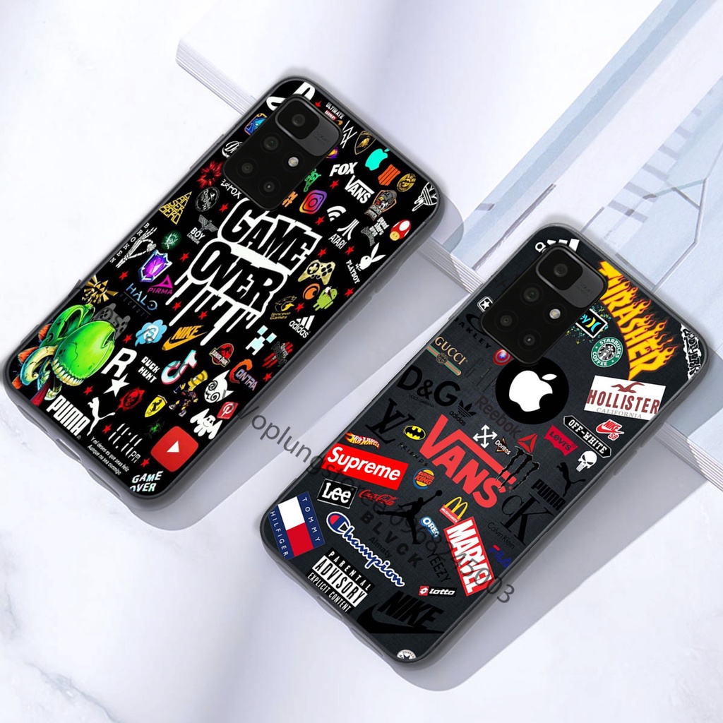 Ốp lưng Xiaomi Redmi 10 in hình thương hiệu thời trang đa sắc cá tính.