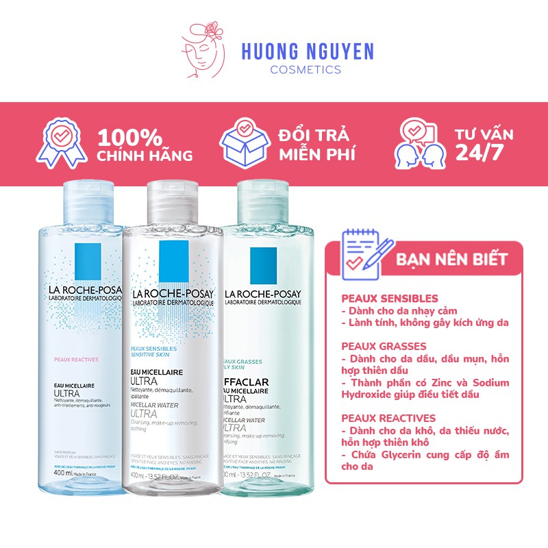 Nước Tẩy Trang La Roche-Posay Eau Micellaire Ultra 400ml Giàu Khoáng