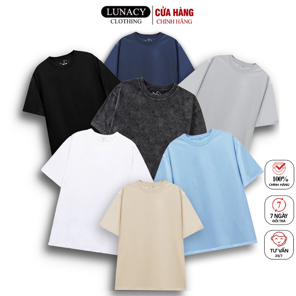 Áo Thun Tay Lỡ BASIC 6 Màu Trơn Phông Unisex Nam Nữ Cotton Oversize Form Rộng LUNACY | BigBuy360 - bigbuy360.vn