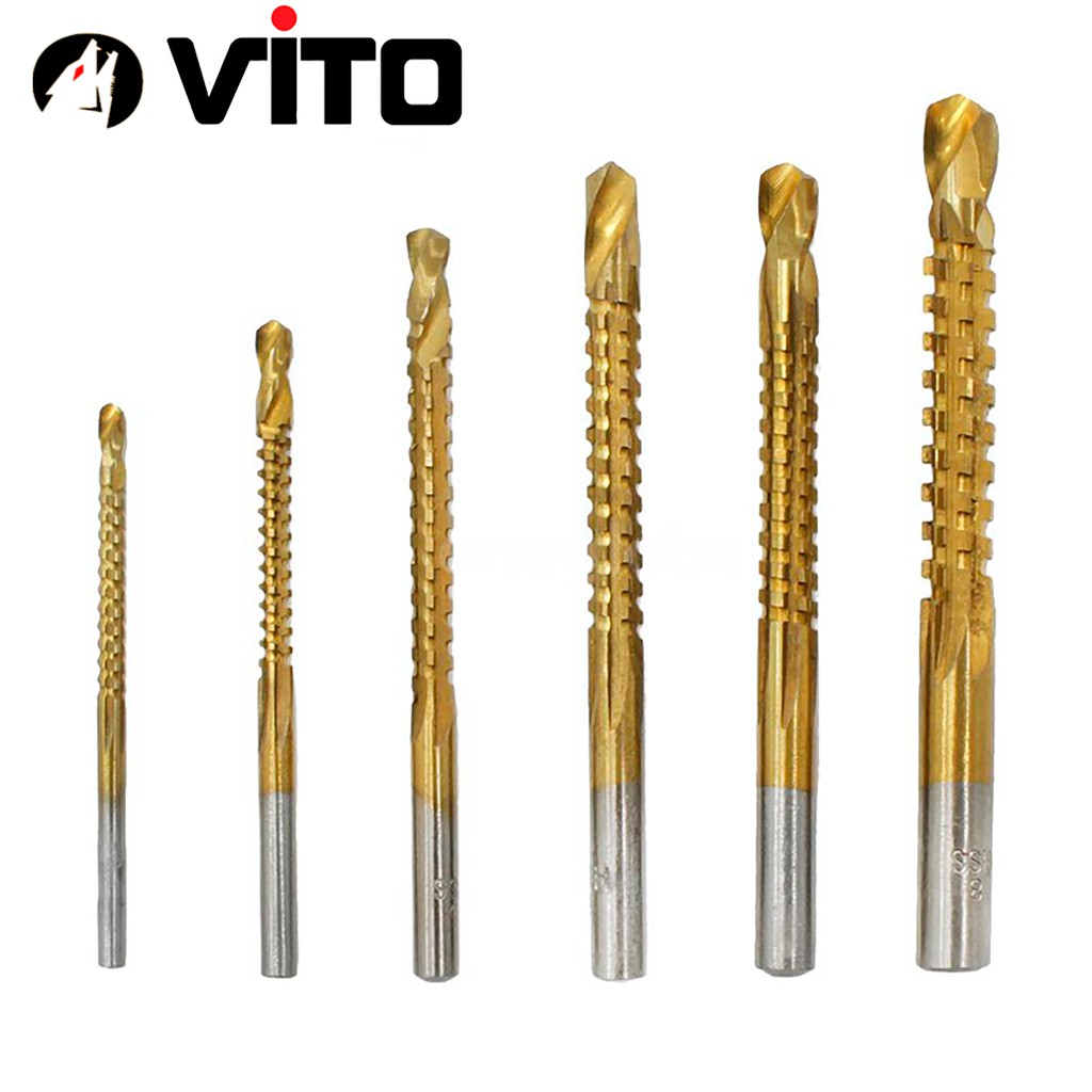 Bộ 6 Mũi Khoan Cưa VITO Phủ Titanium Kích Thước 3-8mm