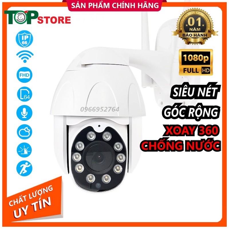 [Giá Sốc]Camera IP Yoosee ngoài trời,xoay 360độ ptz, FHD 1080p chuẩn 2.0mpx đèn led chiếu sáng giúp ban đêm có màu