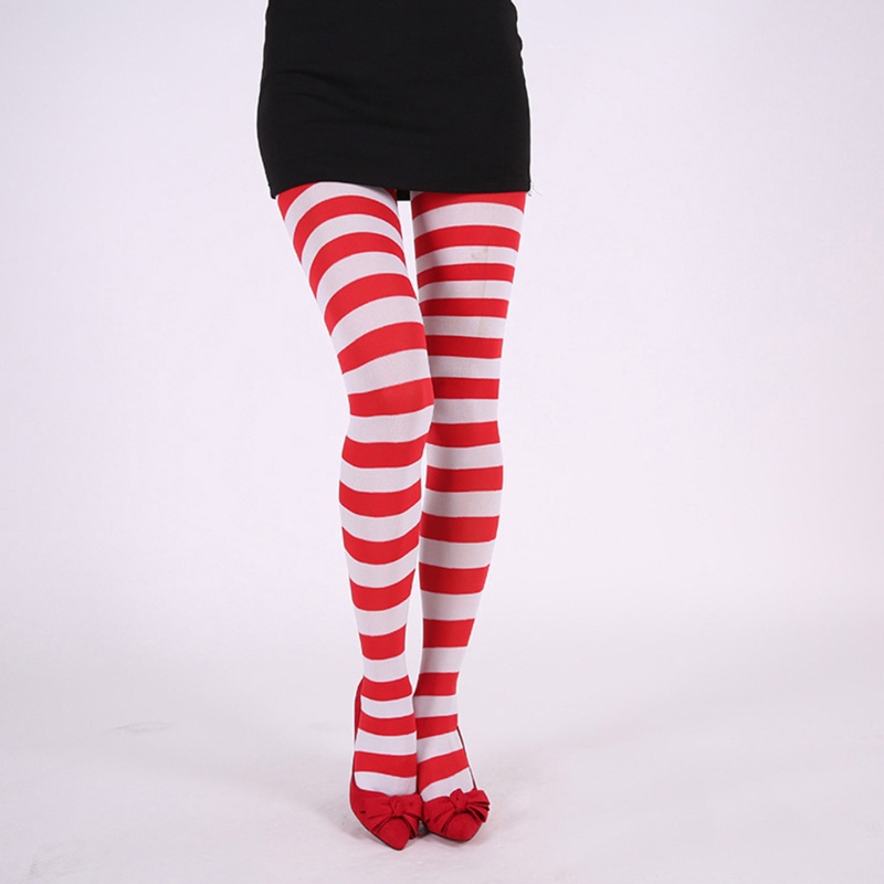 Quần tất kẻ sọc nhiều màu sắc tùy chọn cho nữ hóa trang dịp Halloween/Giáng sinh