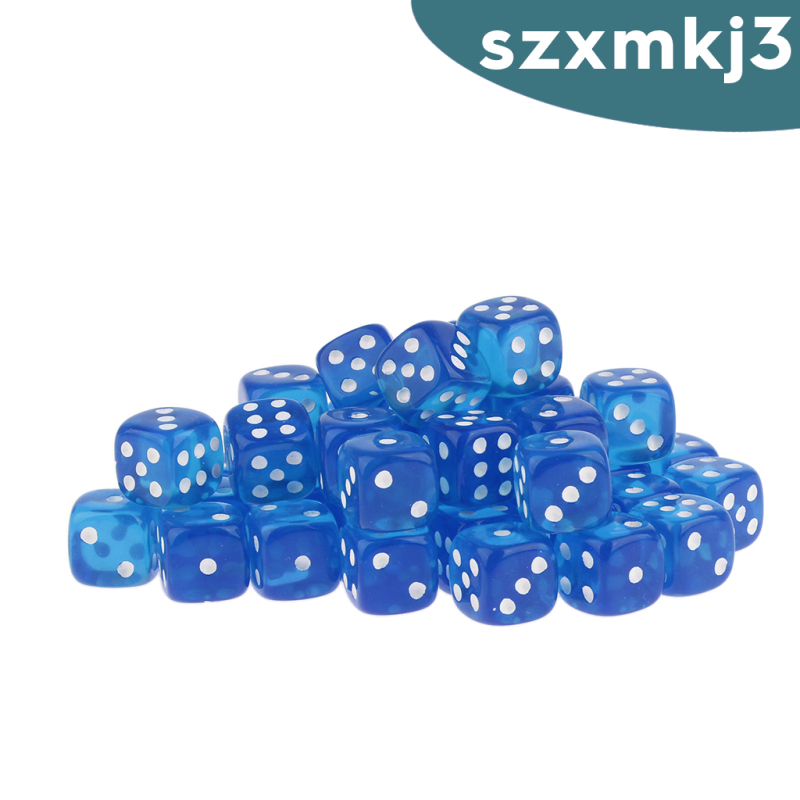 50 Xúc Xắc 12mm D6 D & D Rpg Màu Xanh Dương