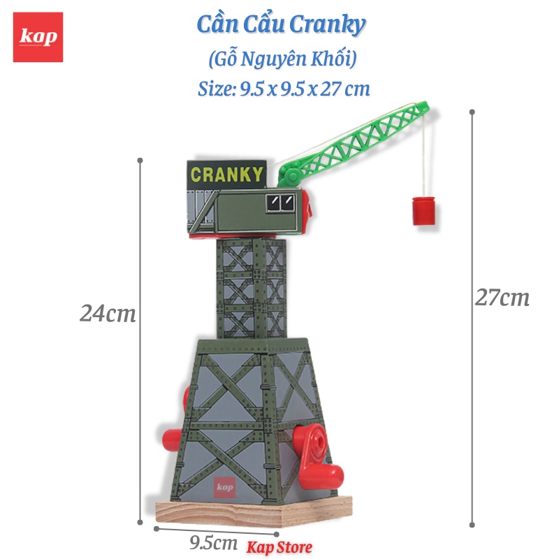 Cần Cẩu Tháp Công trình 6 chi tiết, cần cẩu phụ kiện mô hình đường ray xe lửa gỗ