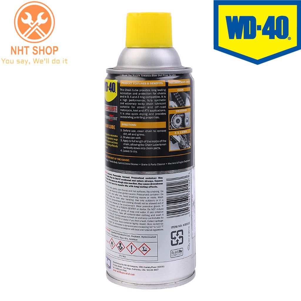 Dung dịch dưỡng sên và xích WD-40 chuyên dụng 360ml – NHT Shop