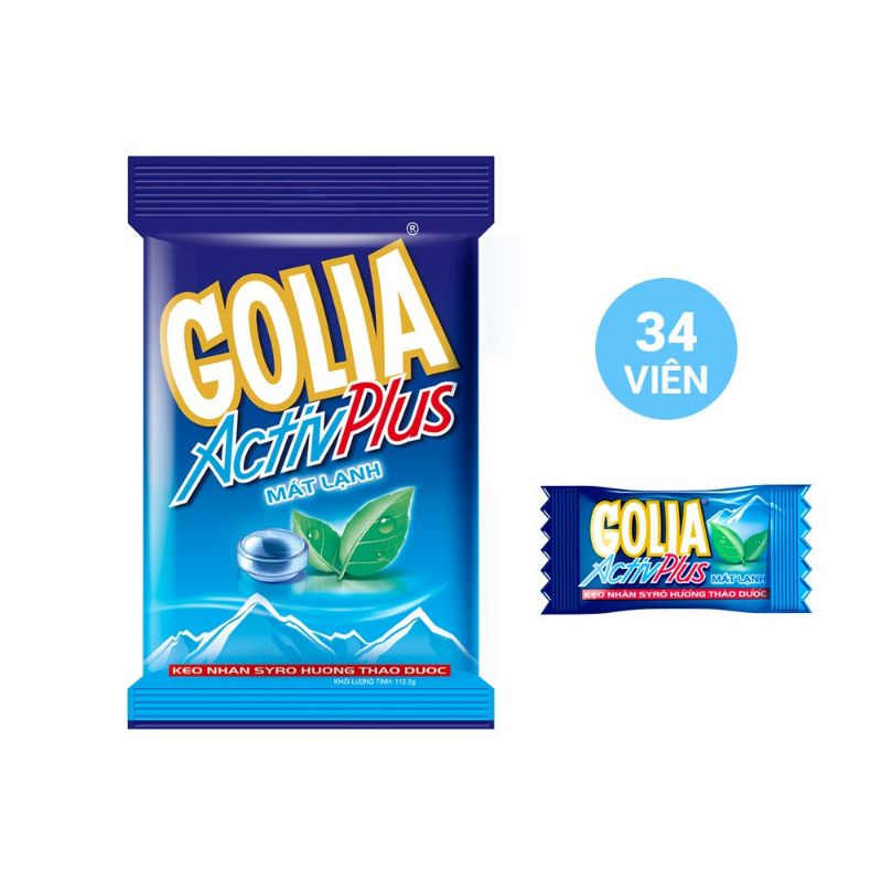 Kẹo bạc hà Golia Activ Plus vị Bạc hà gói 112.2gr