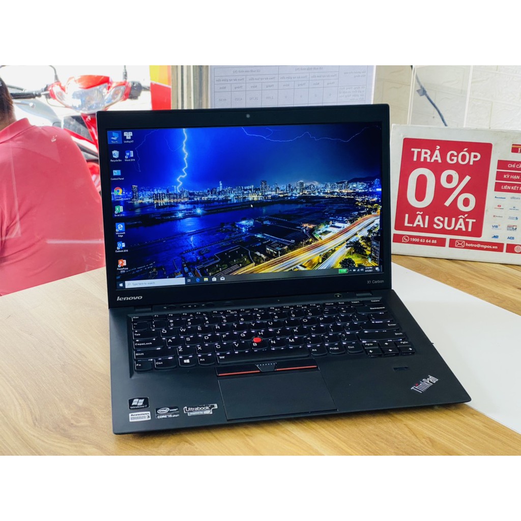 Máy tính laptop Lenovo Thinkpad X1 Carbon Gen1 i5-3427U Ram 8G SSD 256G 14 inch Siêu Bền | BigBuy360 - bigbuy360.vn