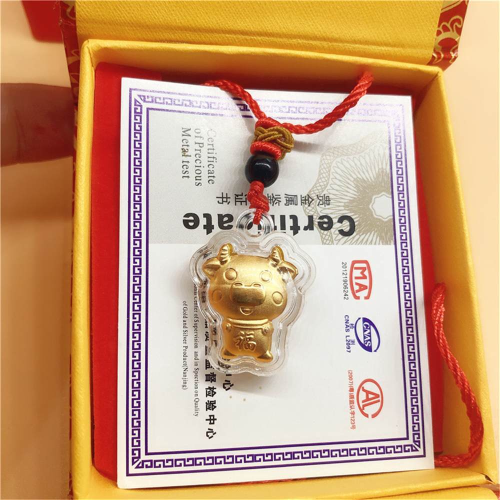 Dây Chuyền May Mắn Mạ Vàng Mặt Hình Bò Sữa 2021
