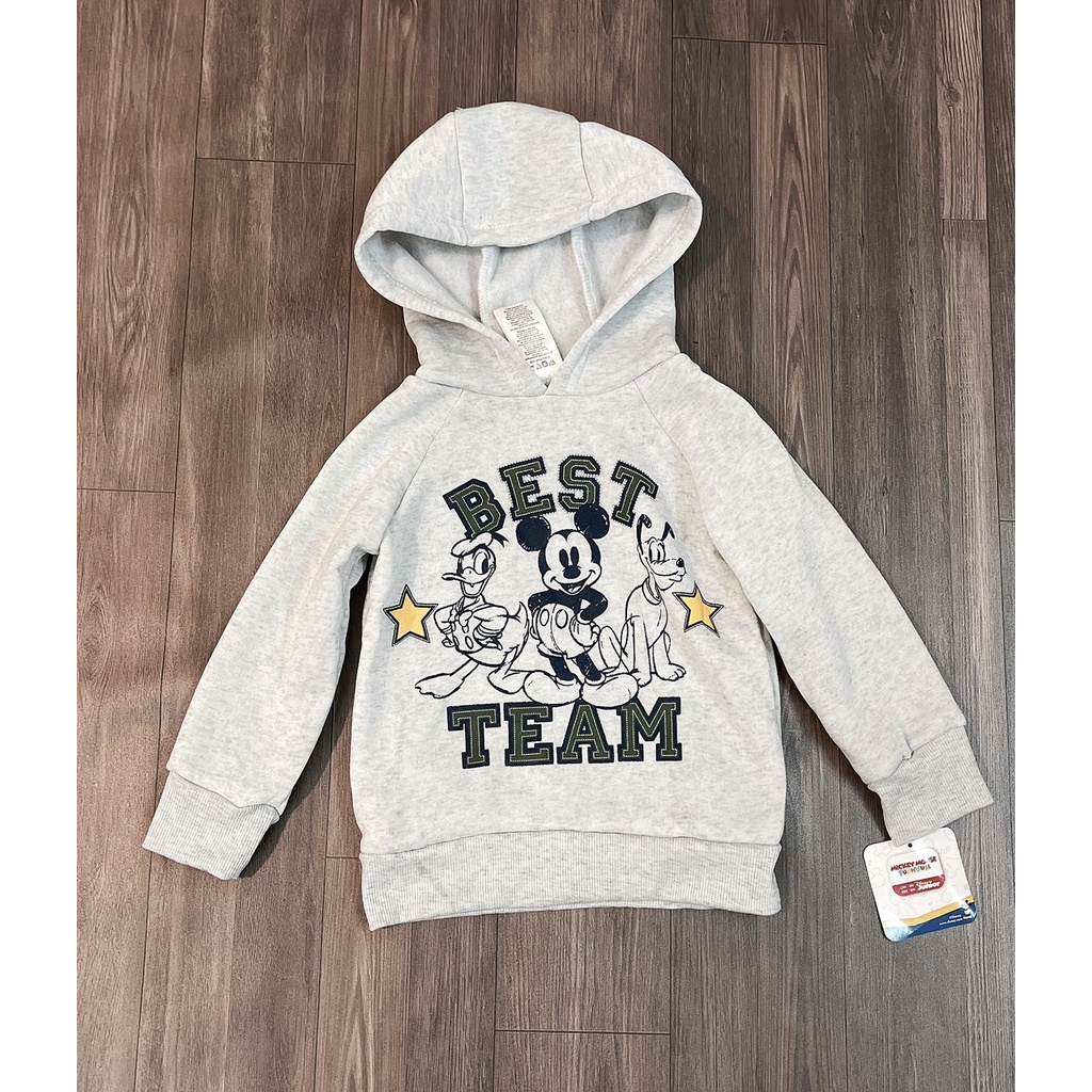 [12m-5y] Aó hoddie nỉ bông dài tay thu đông Disney hình mickey hai màu đỏ ghi xuất dư