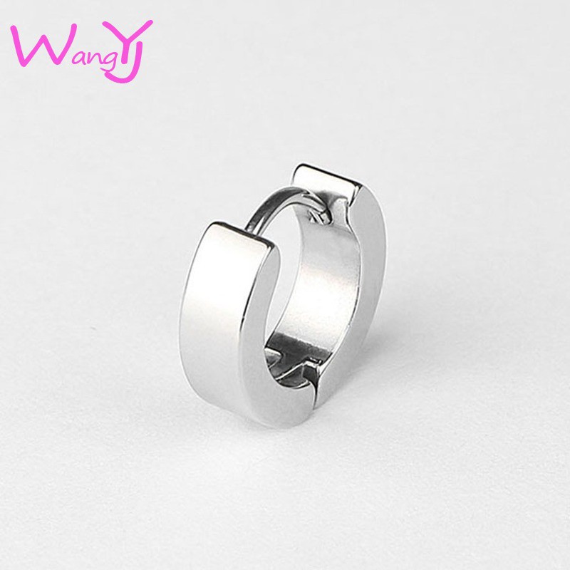 Khuyên tai unisex bằng thép không gỉ chống dị ứng đơn giản thời trang